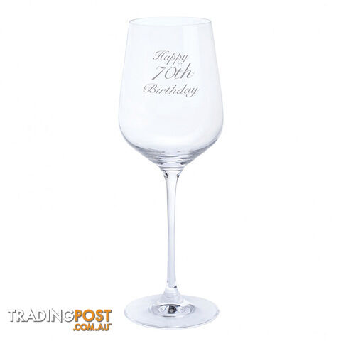 Dartington Crystal Happy 70th Birthday Wine Glass