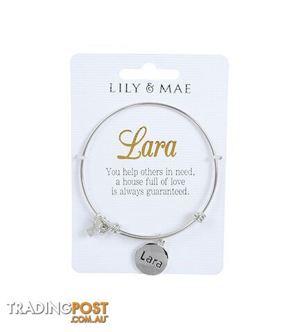 Personalised Bangle with Silver Charm â Lara
