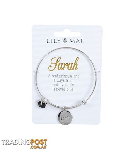 Personalised Bangle with Charm â Sarah