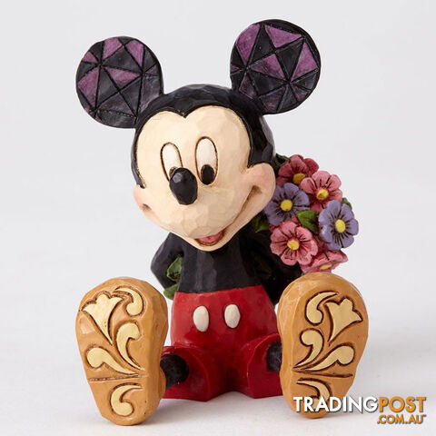 Jim Shore Disney Traditions - Mickey Mouse with Flowers Mini Figurine - Disney Traditions - 0045544878982