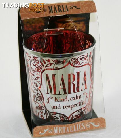 Metallics Personalised Candle Pot with Name Meaning â Maria