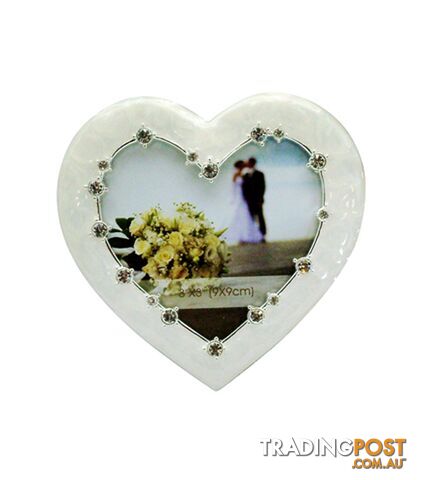 Dakota Small Wedding Heart Photo Frame with Diamante