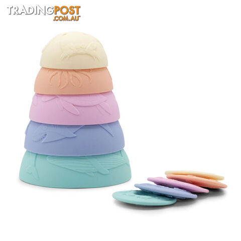 Rainbow Ocean Stacking Cups - Rainbow Pastel - Jellystone Designs - 9343900009188