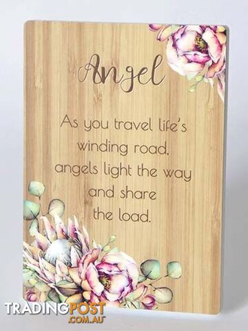 Bunch Of Joy Sentiment Plaque 18x13cm Angel