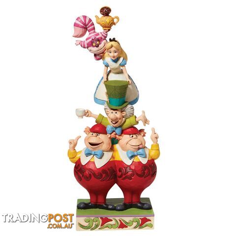Disney Traditions - 26cm/10.25" - Alice in Wonderland Stacked - We're All Mad Here - Enesco - 0028399294985
