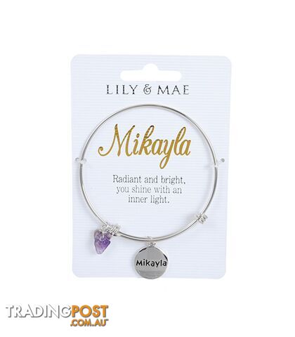 Personalised Bangle with Silver Charm â Mikayla