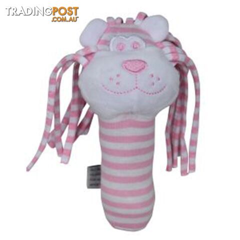 ES Kids - Pink Stripe Lion Stick Rattle