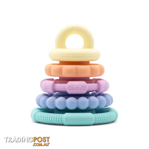 Rainbow Stacker and Teether Toy - Pastel - Jellystone Designs - 9343900002967
