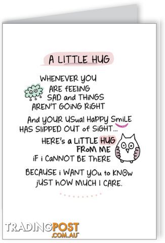 A little Hug Inspired Words Greeting Card