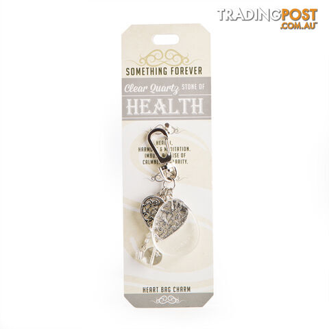 Something Forever â Clear Quartz Heart Bag Charmâ Stone of Health