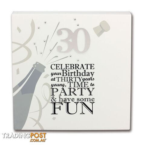 Sentiment Block Art - 30th Birthday