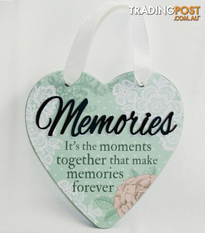 Reflective Words â Memories Sentiment Heart Hanger