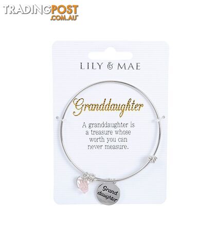 Personalised Bangle with Charm - Granddaughter