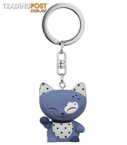 Mani The Lucky Cat Keychain â Dark Blue