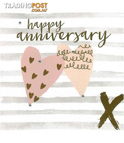 Blush Greeting Card with Gems â Happy Anniversary