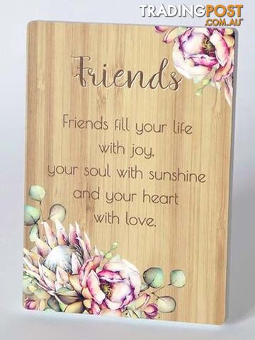 Bunch Of Joy Sentiment Plaque 18x13cm Friends
