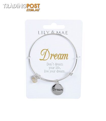 Personalised Bangle with Silver Charm â Dream