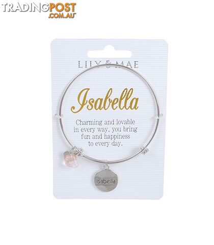 Personalised Bangle with Silver Charm â Isabella