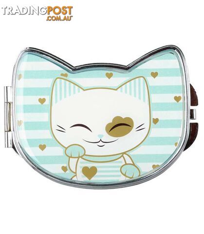 Mani The Lucky Cat Compact Mirror â Light Blue (Cat 028)