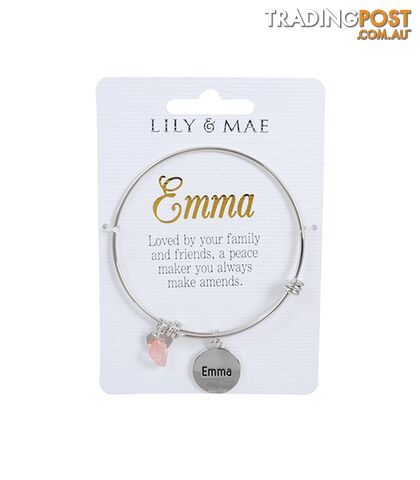 Personalised Bangle with Silver Charm â Emma