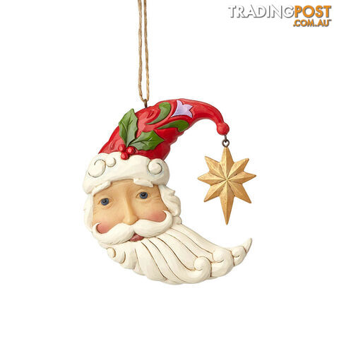 Heartwood Creek Classic - Crescent Moon Santa Hanging Ornament - 045544970778