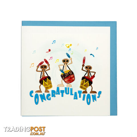 Quilling Handcrafted Card Ant Music Band - Congratulation Card - Quilling Paradise
