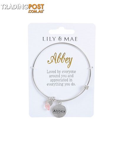 Personalised Bangle with Silver Charm â Abbey