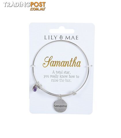 Personalised Bangle with Charm â Samantha
