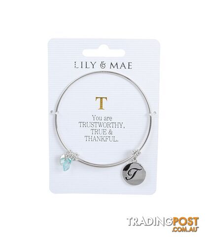 Personalised Bangle with Silver Charm â T