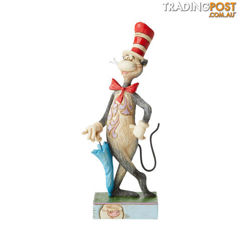 Dr Seuss by Jim Shore - 16.5cm Cat In The Hat With Umbrella - Dr Seuss by Jim Shore - 0028399217434