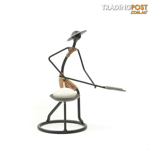Stick Figure Candle Holder - Shovel