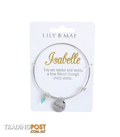 Personalised Bangle with Silver Charm â Isabelle