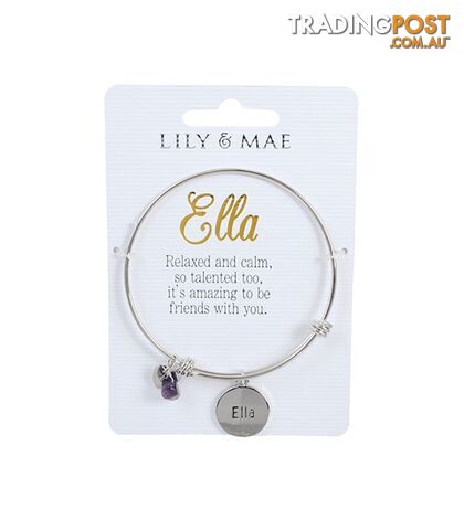 Personalised Bangle with Silver Charm â Ella