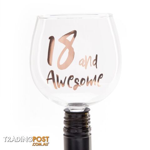 18 and Awesome Tipple Topper Wine Glass