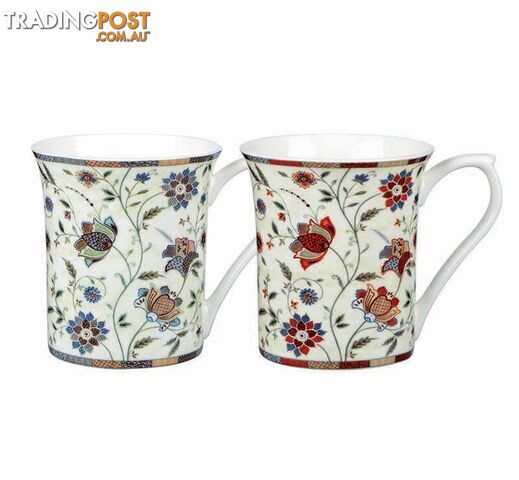 Queens Mug - 2AT Indian Silk 200ml/7oz Royale Mugs (S/4) - Queens - 5011109317208