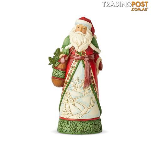 Heartwood Creek - Santa With Winter Scene Figurine - Enesco - 028399124602