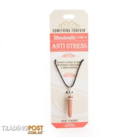 Something Forever â Rhodonite Point Pendant â Stone of Anti Stress