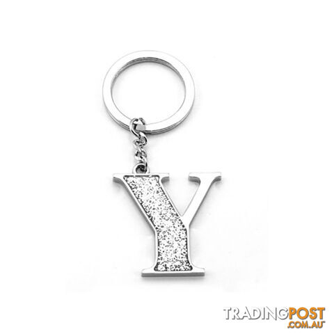 Whitehill Silver Glitter Initial Keyring Y