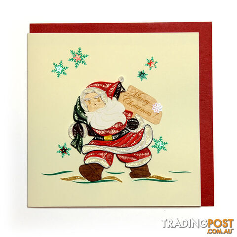 Christmas Quilling Handcrafted Card Santa Claus