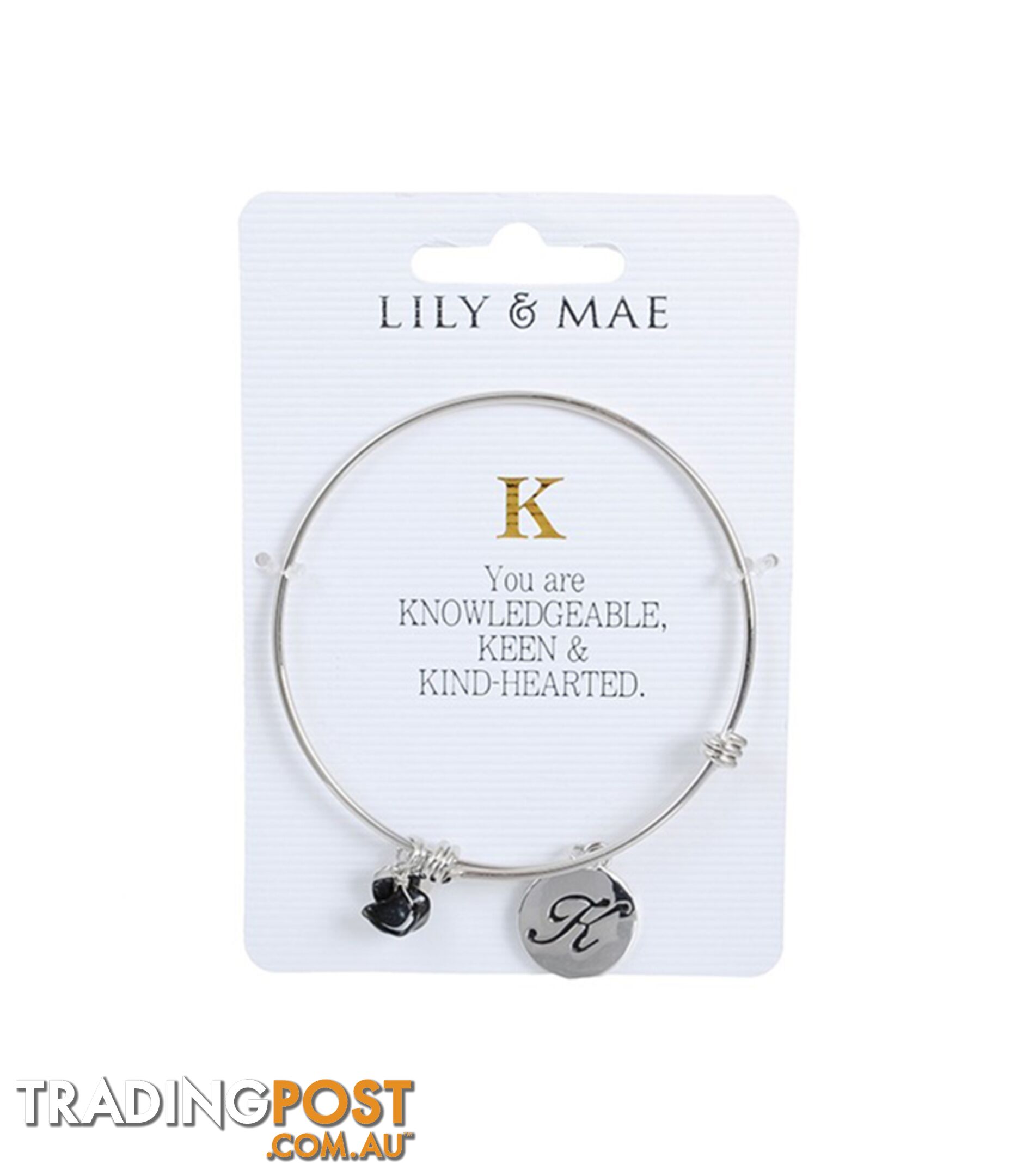 Personalised Bangle with Silver Charm â K