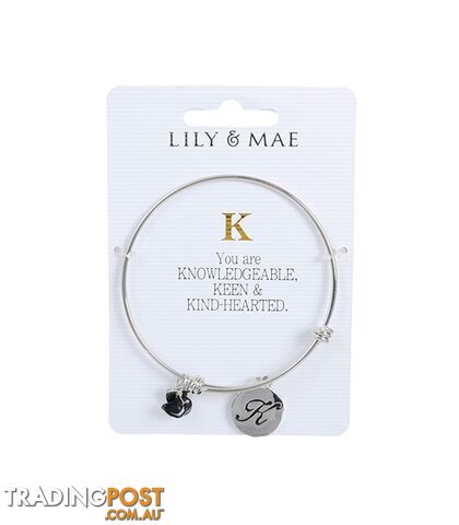 Personalised Bangle with Silver Charm â K