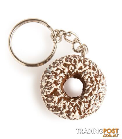 Chocolate with Coconut Doughnut Hand-painted Keychain