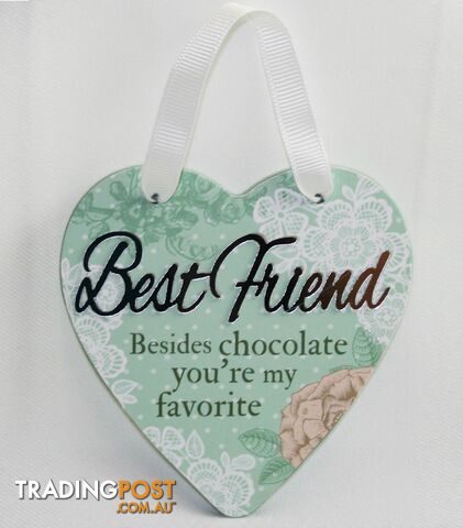 Reflective Words â Best Friend Sentiment Heart Hanger