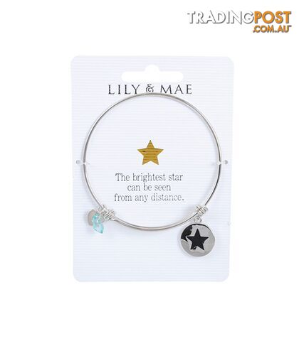 Personalised Bangle with Silver Charm â Star