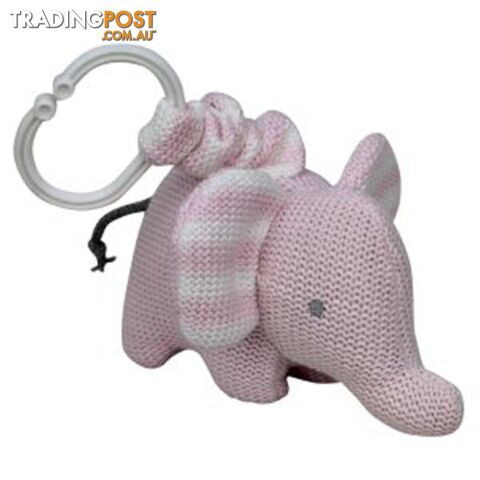 ES Kids - Pink Knitted Elephant Pram Toy