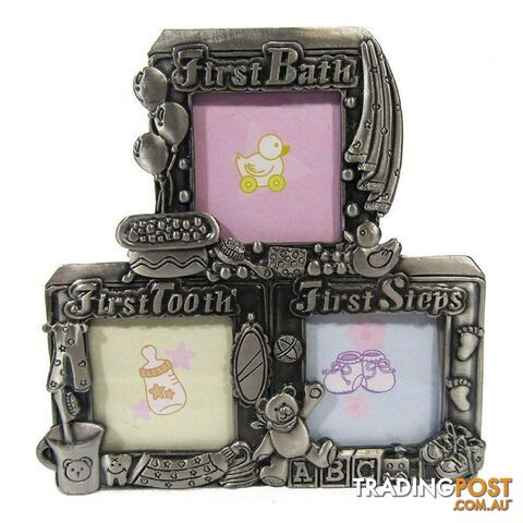 Baby First Bath First Tooth First Steps Photo Frame