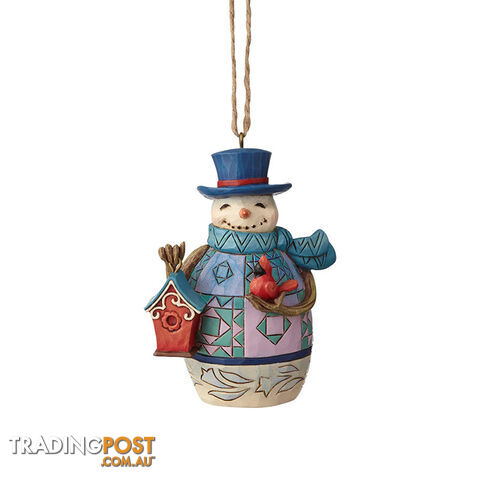 Heartwood Creek - Snowman With Birdhouse Hanging Ornament