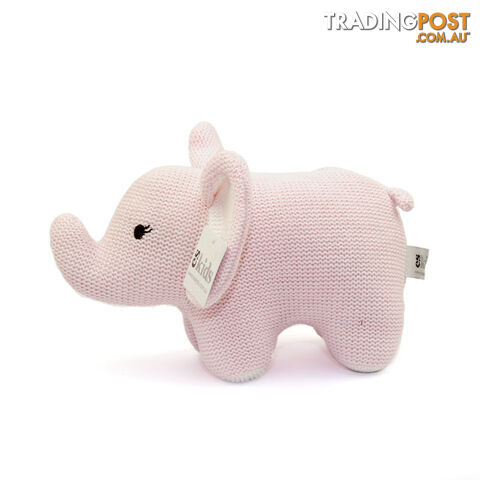ES Kids - Pink Knitted Elephant Rattle