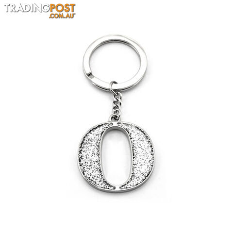 Whitehill Silver Glitter Initial Keyring O