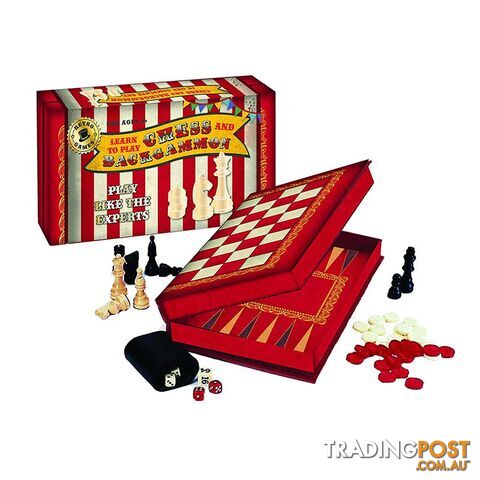 Retro Games - Learn To Play Chess And Backgammon Set